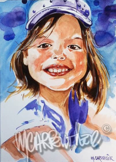 Jeune fille à l'Aquarelle.... — Michel Carpentier