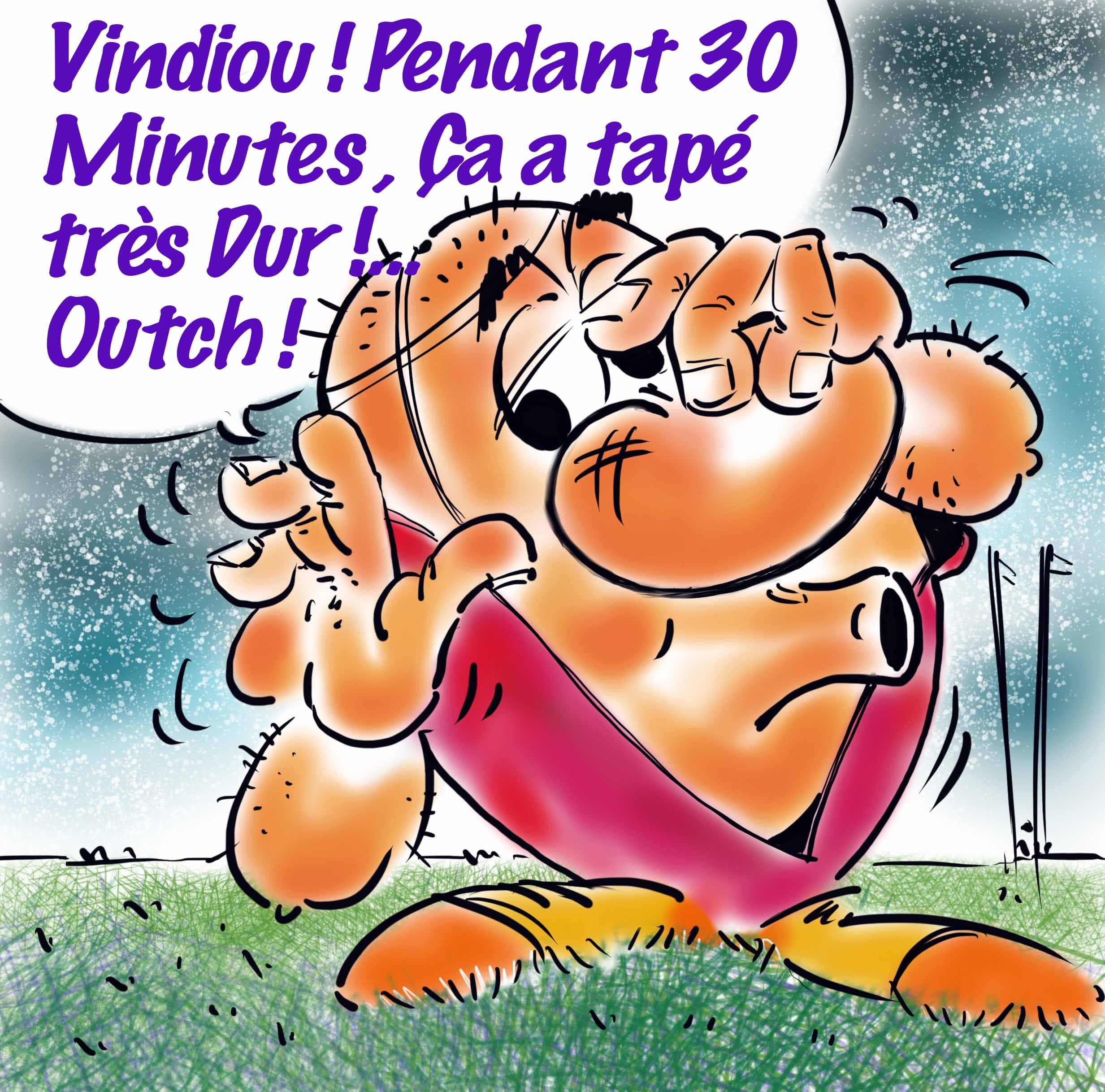 Maman !!!! Quel Quart de Finale !.... — Peinture originale de Michel Carpentier