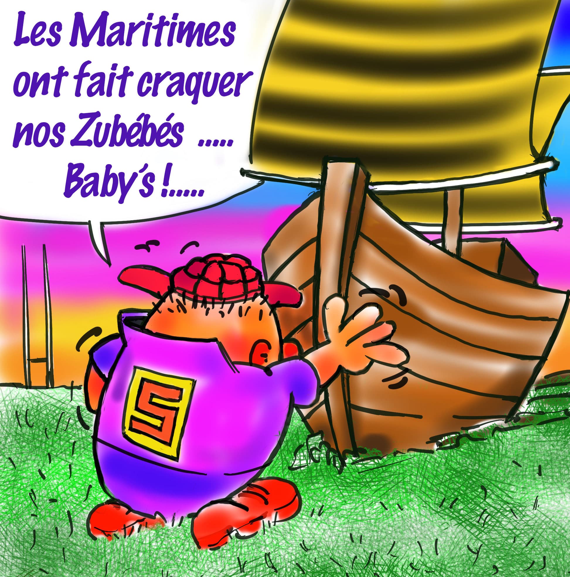Une belle Baffe des Maritimes !... — Peinture originale de Michel Carpentier