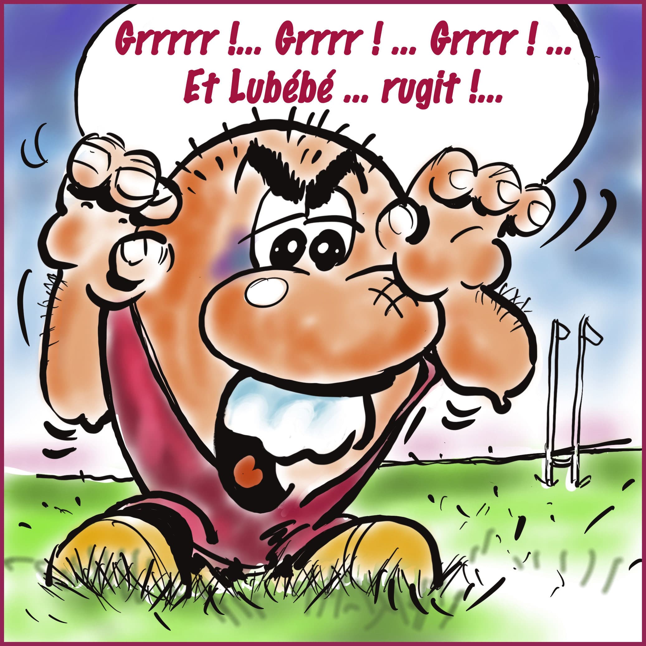 Maman !!!! Quel Quart de Finale !.... — Peinture originale de Michel Carpentier
