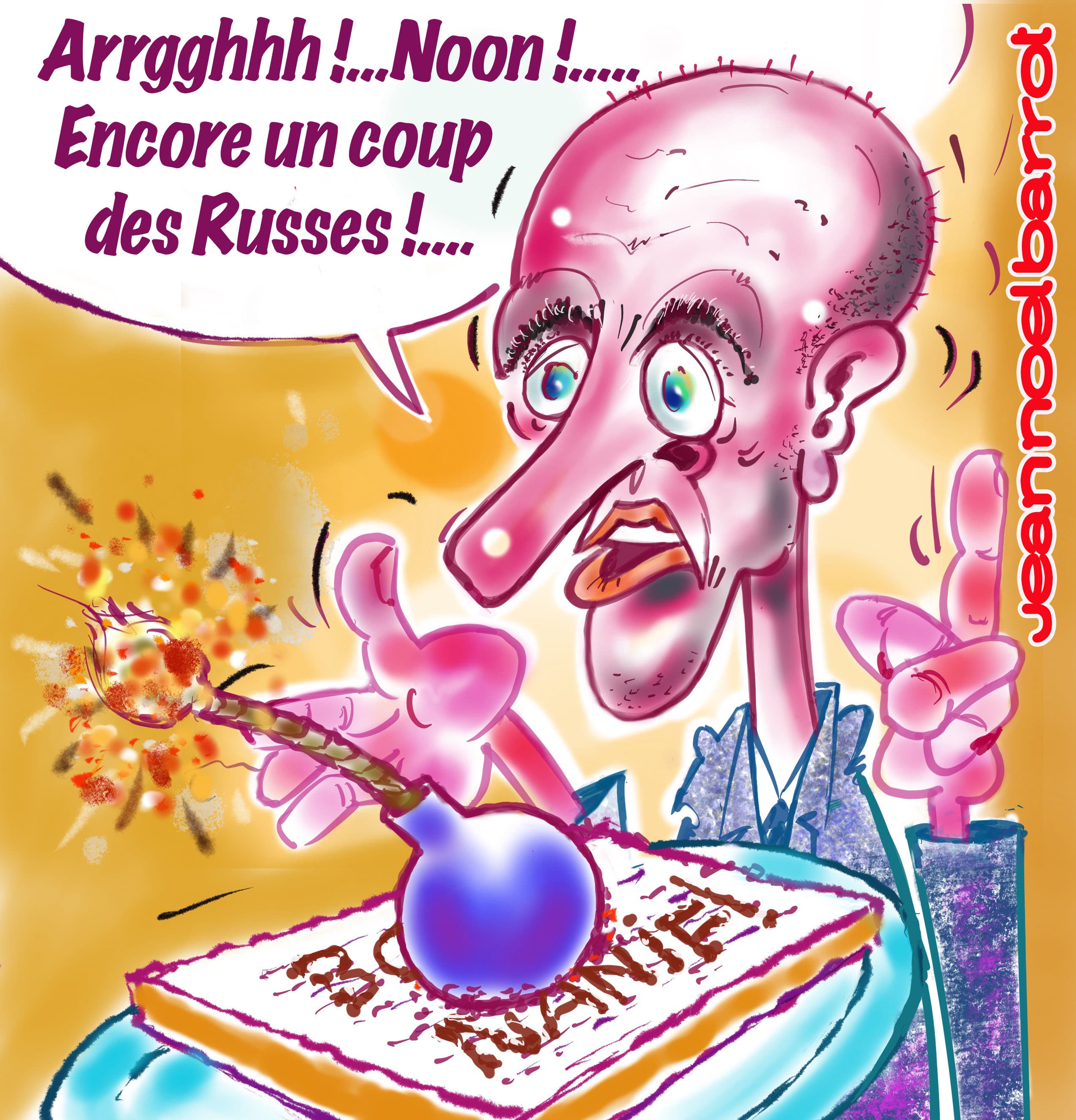 Le Russe ce n'est pas que du gâteau !.... — Peinture originale de Michel Carpentier