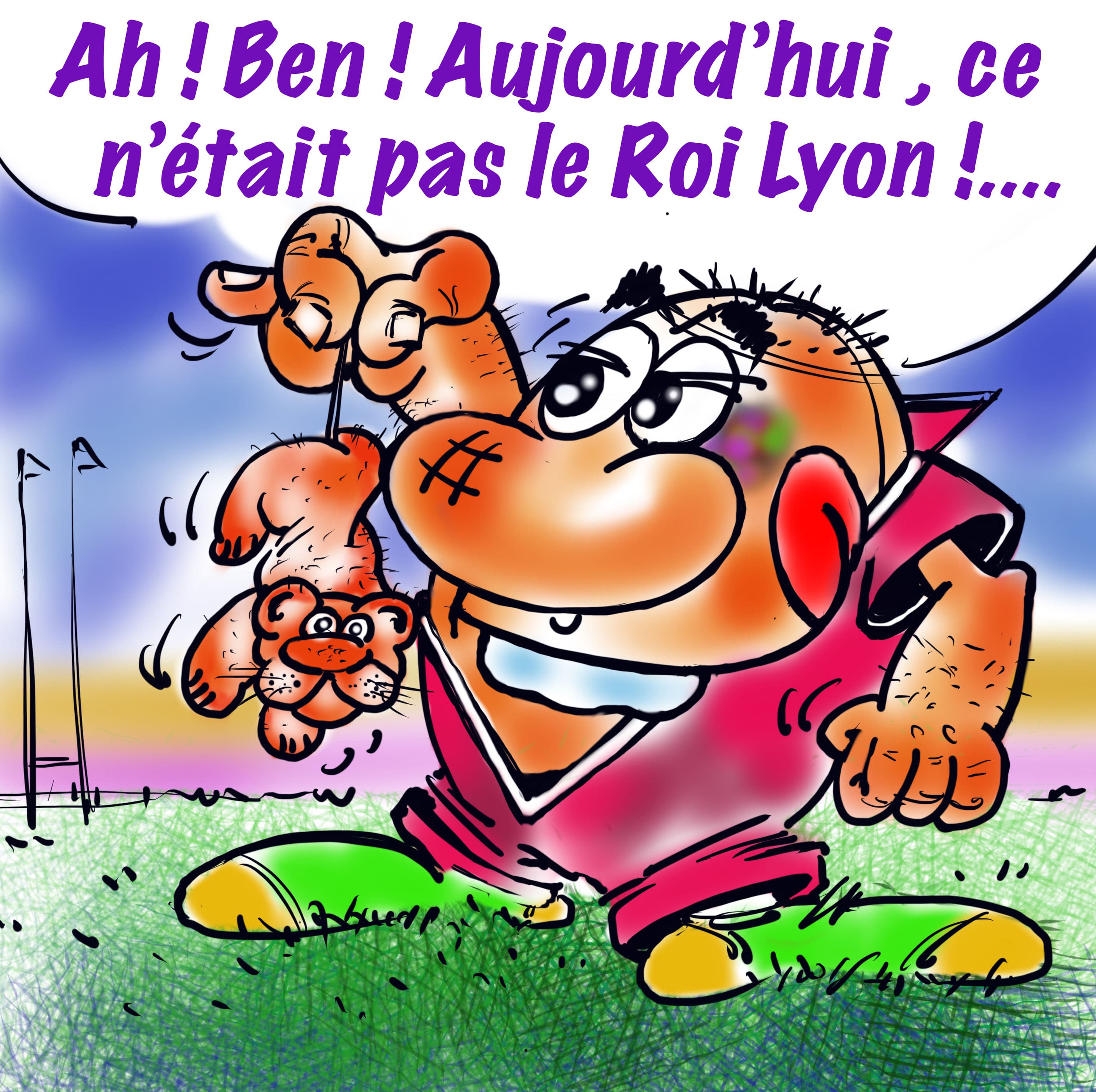 51 à 28 ! .... Le L.O.U n'est pas sorti du bois !..... — Peinture originale de Michel Carpentier
