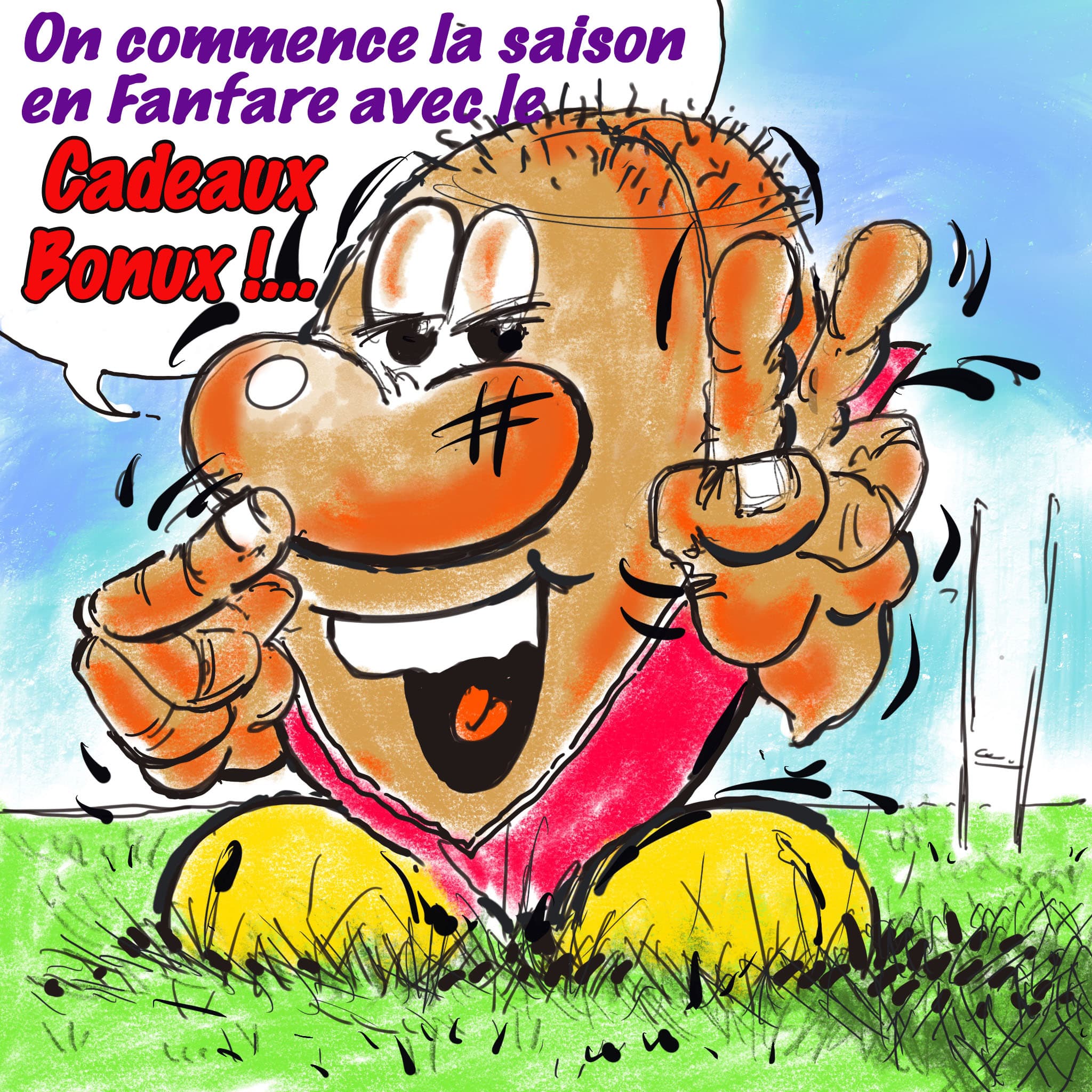 C'est bien parti !.....64 a 5 ! Le Racing a chargé !...... — Peinture originale de Michel Carpentier